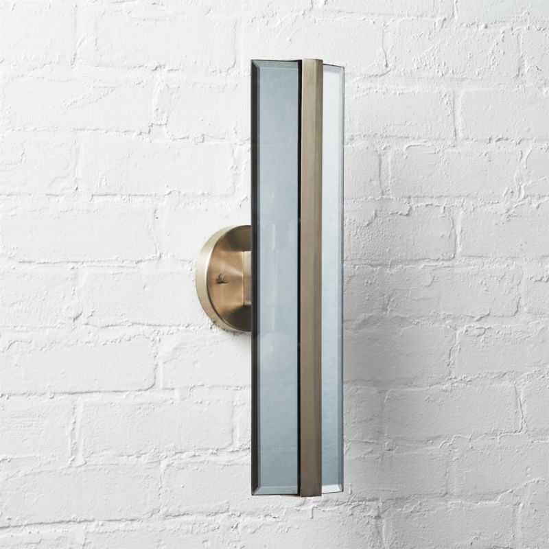 Crease Mirrored Metal and Glass Wall Sconce CB2